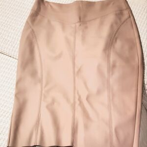 Faux Leather Blush Editor Pencil Skirt, Size 6, From Express
